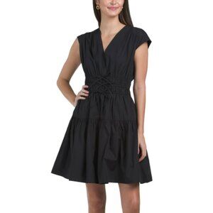 DEREK LAM 10 CROSBY Tora V-neck Mini Dress